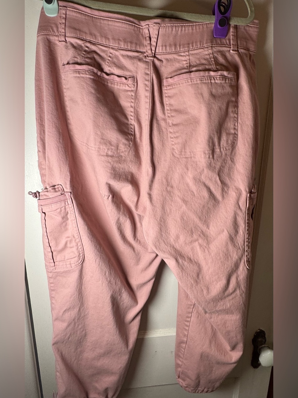 Democracy Ab Solution Pink Cargo Jogger Pants Women’s 20W Stretch Utility - Picture 2 of 5
